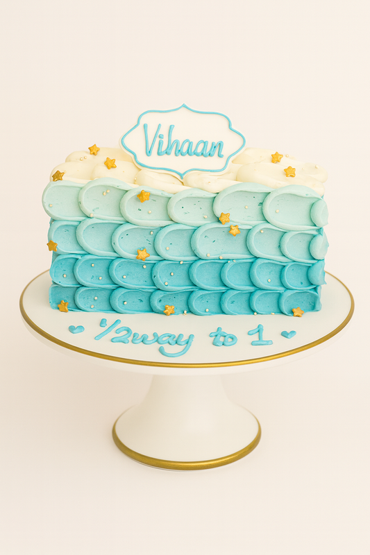 Ocean Waves Ombre Cake