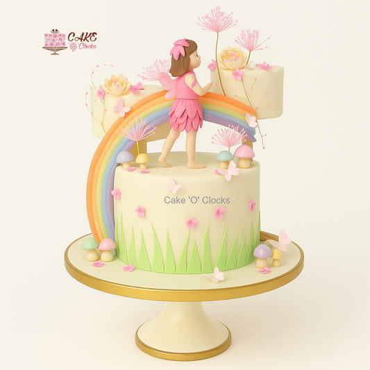 Rainbow Fairy Garden Cake