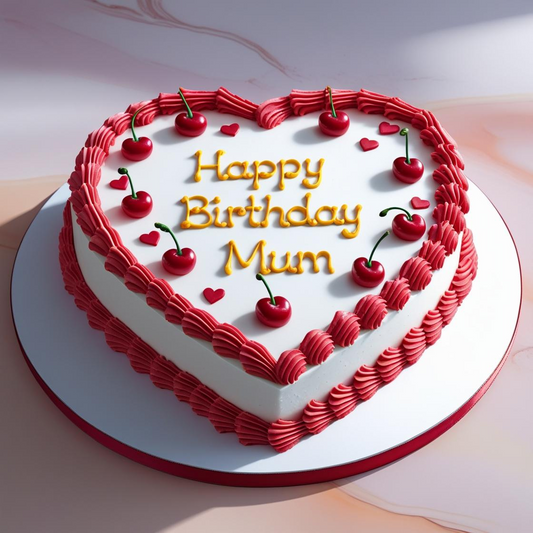 Red Vintage Heart Cake