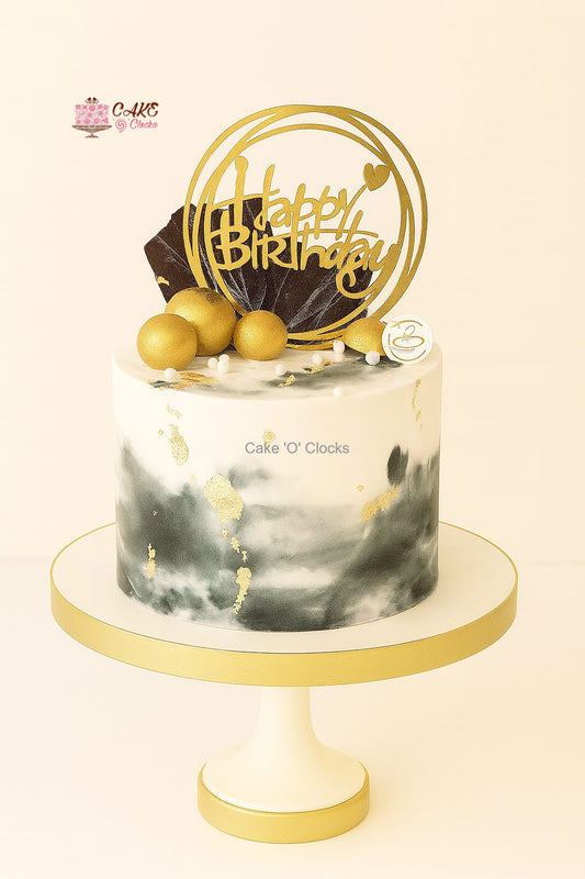 Marble Effect Golden Touch Cake