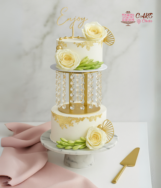 Crystal Elegance Wedding Cake