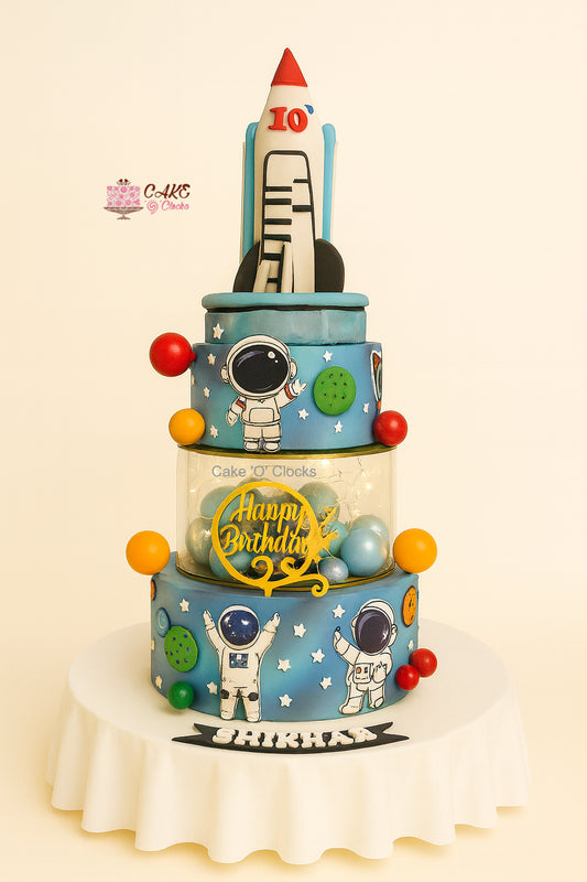 Rocket Space Theme Birthday Cake