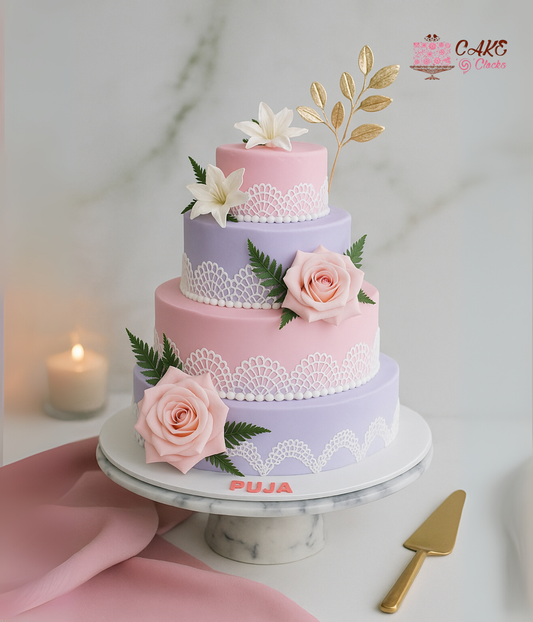 Pink & Purple Lace Cake