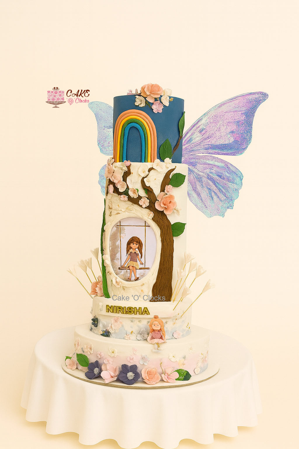 Rainbow Butterfly Fantasy Cake