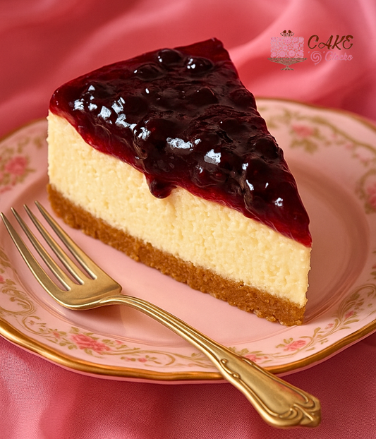 Blueberry Baked Cheesecake Slice