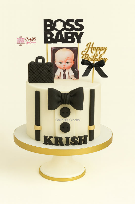 Boss Baby Birthday Cake with Bow Tie