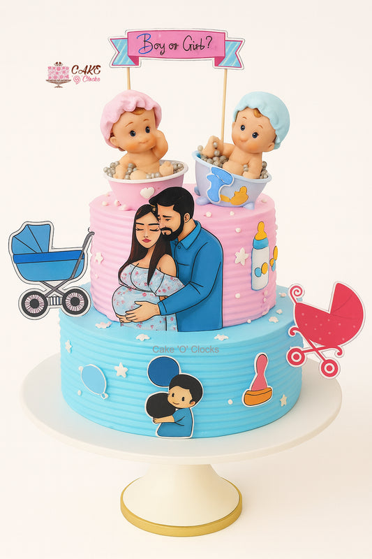 Boy or Girl Family Theme Cake