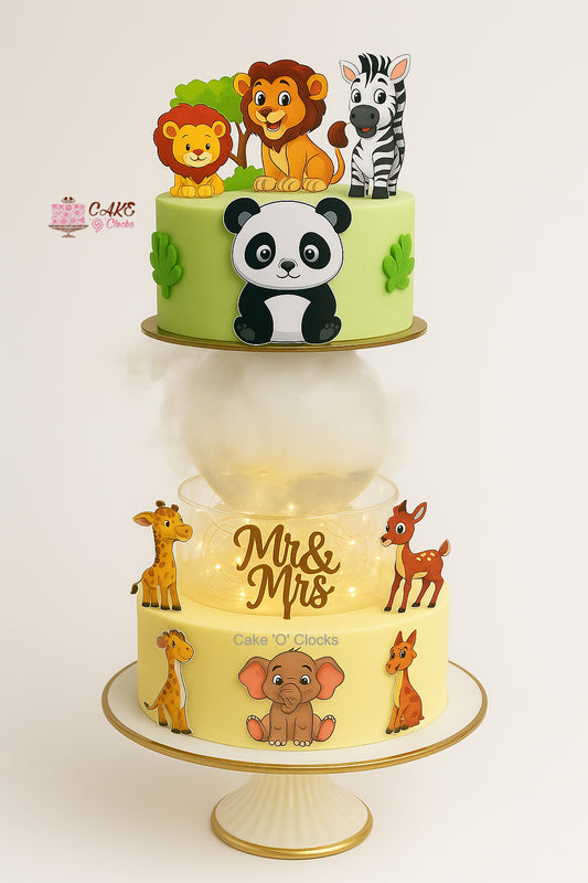 Jungle Safari Foggy Theme Cake