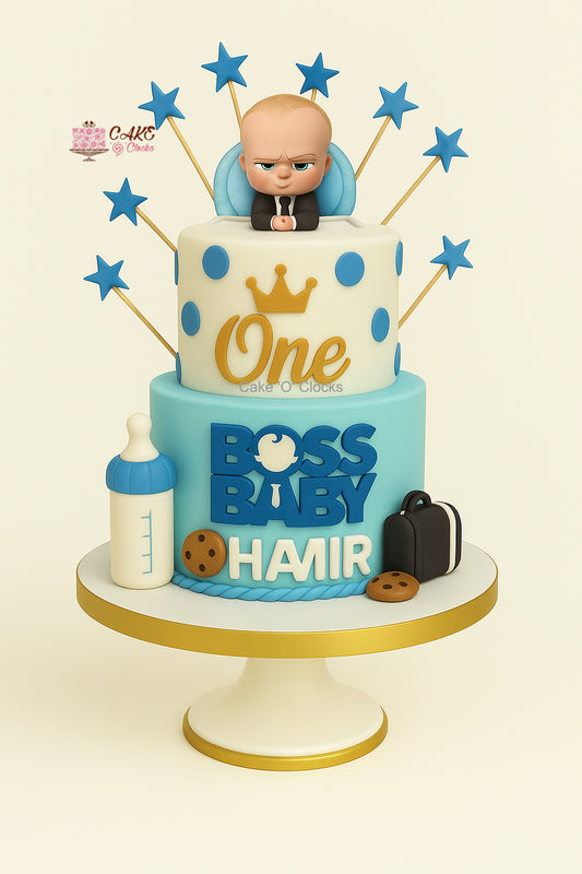 Two-Tier Boss Baby Cake with Stars