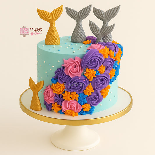 Floral Mermaid Tail Cake