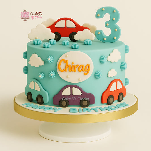 Colorful Car Theme Cake