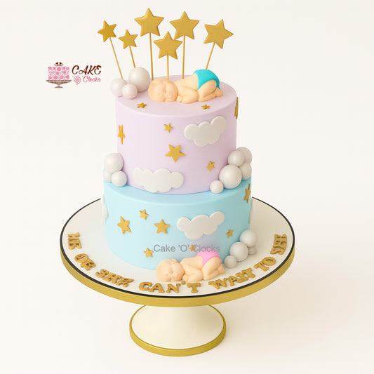 Twinkle Star Baby Shower Cake