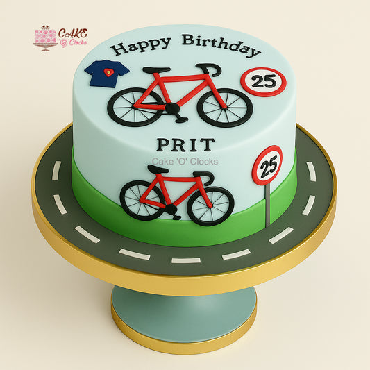Cycle Theme Birthday Cake