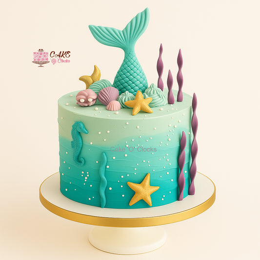 Aqua Sea Mermaid Cake
