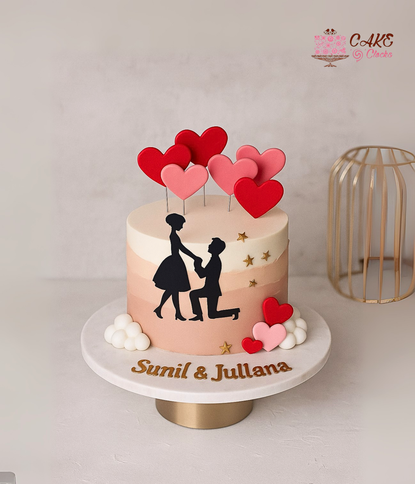 Romantic Proposal Theme Cake