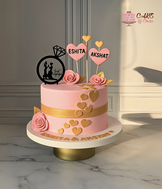 Designer Pink & Gold Cake