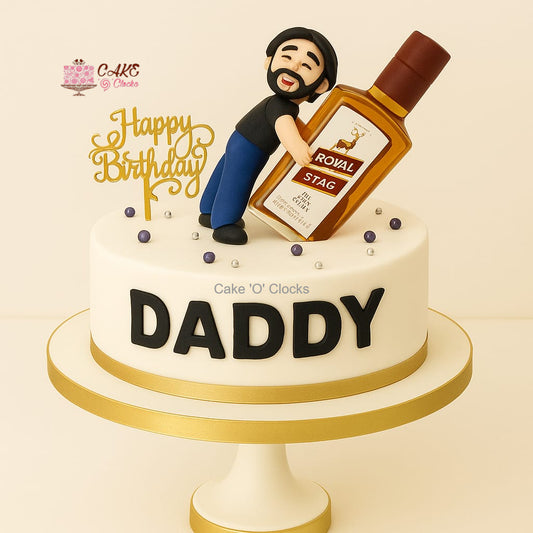 Daddy’s Whiskey Fondant Cake