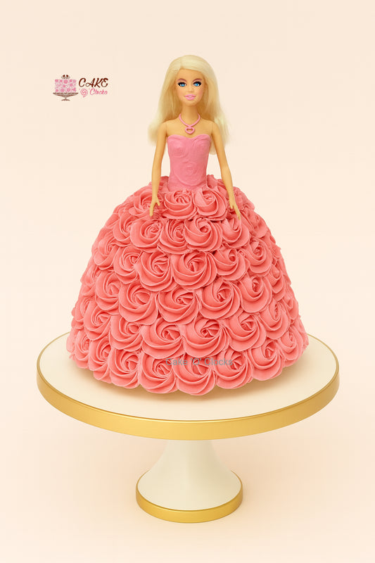 Rosette Barbie Doll Cake