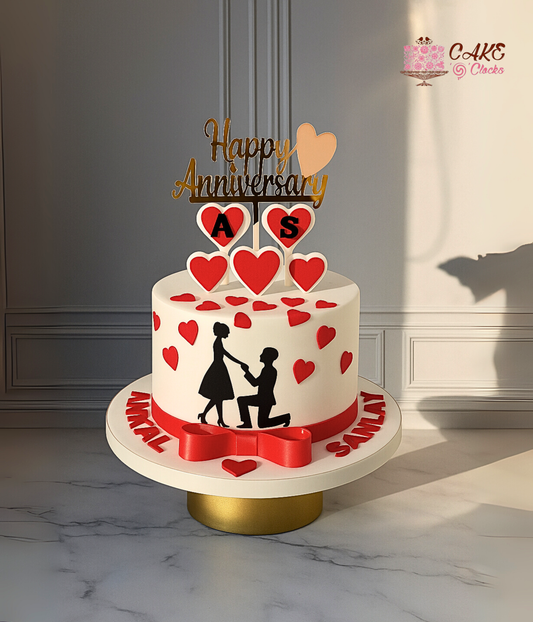 Romantic Proposal Anniversary Cake