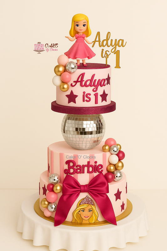 Barbie Theme Revolving Birthday Cake