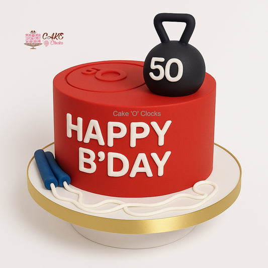 Red Kettlebell Gym Cake