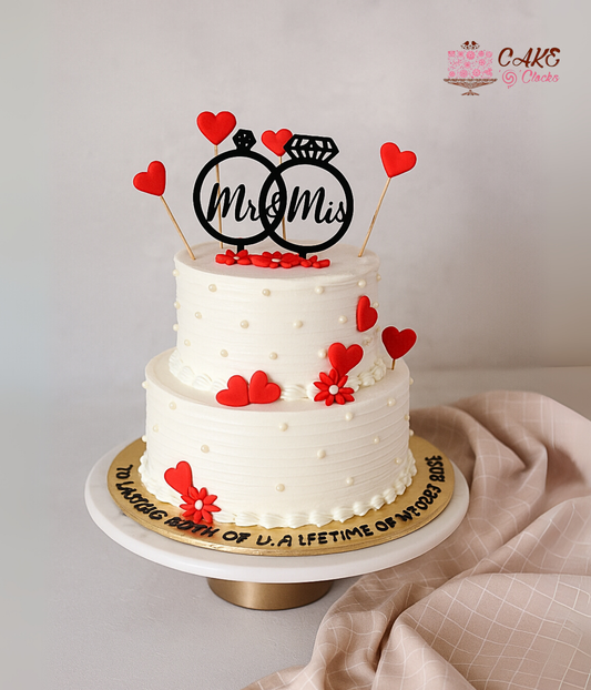 Mr & Mrs Love Rings Cake