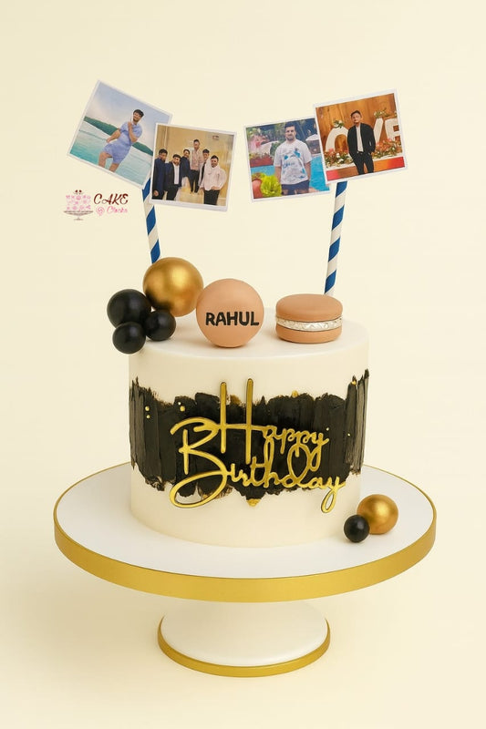 Black & Gold Photo Cake