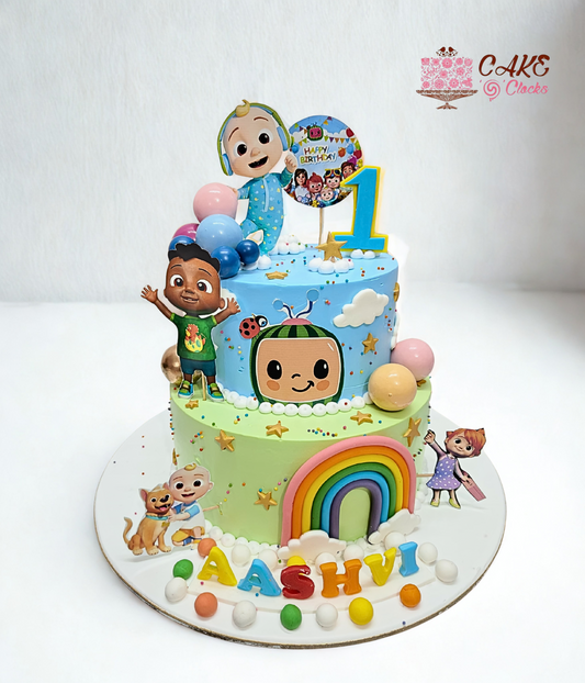 Cocomelon Family Theme Cake