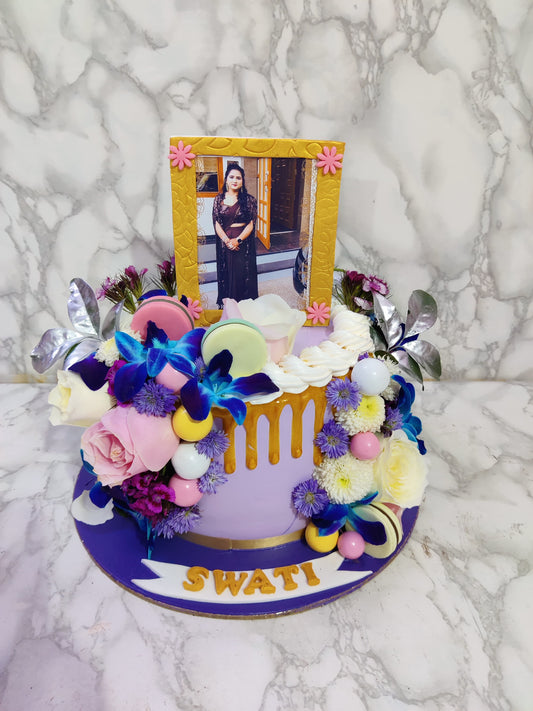 Floral Drip Cake