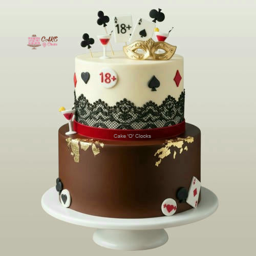 18+ Casino Theme Cake