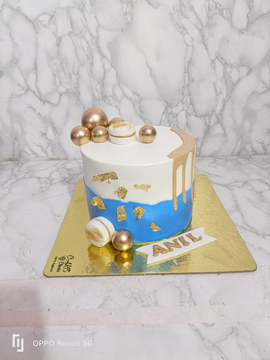 Glided Blue Celebration Cake