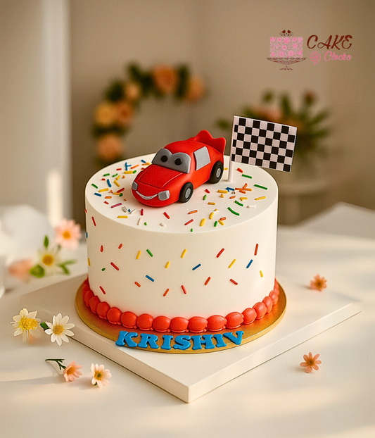 Lightning Car Theme Cake