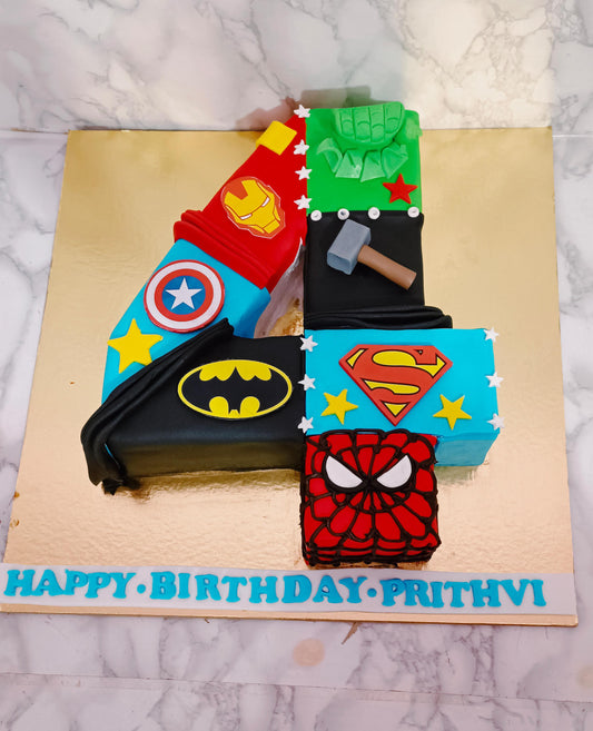 Numerical Avengers Cake