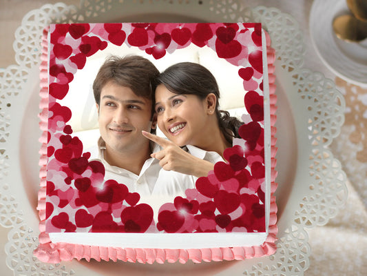 Heart Shape Photo Cake