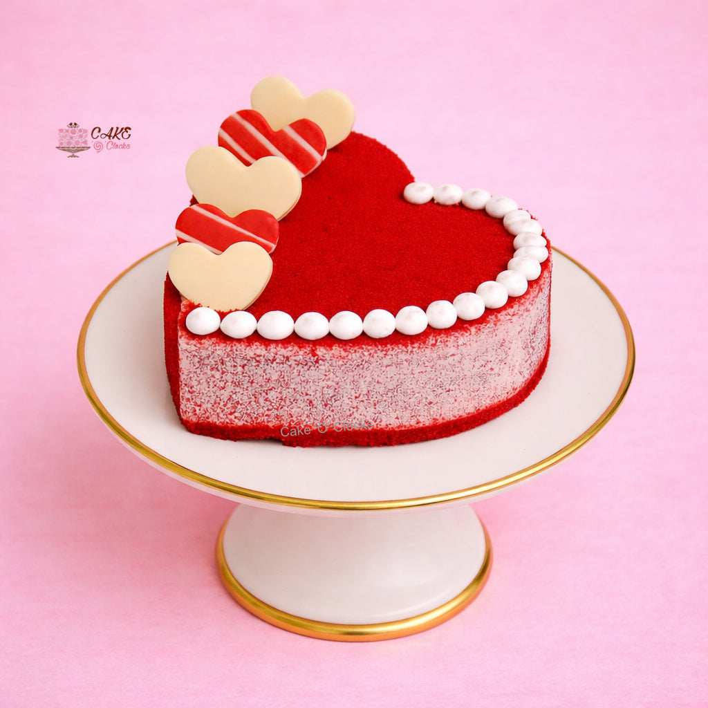 Valentine Red Velvet Heart Shape Cake