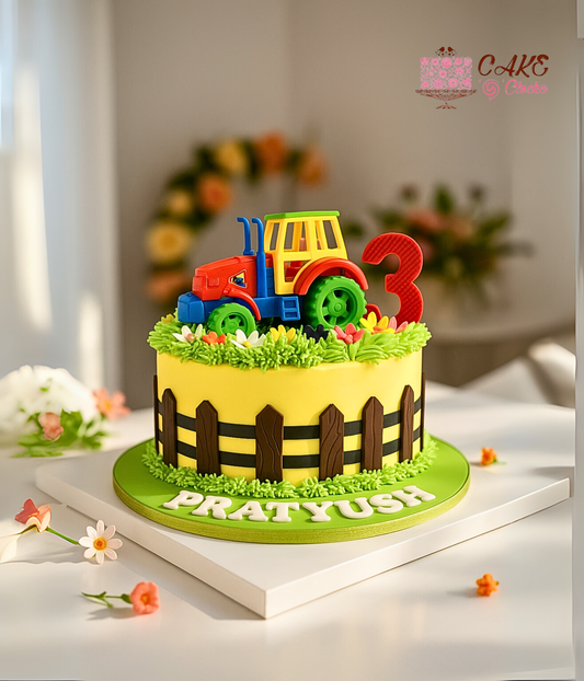 Tractor Theme Cake