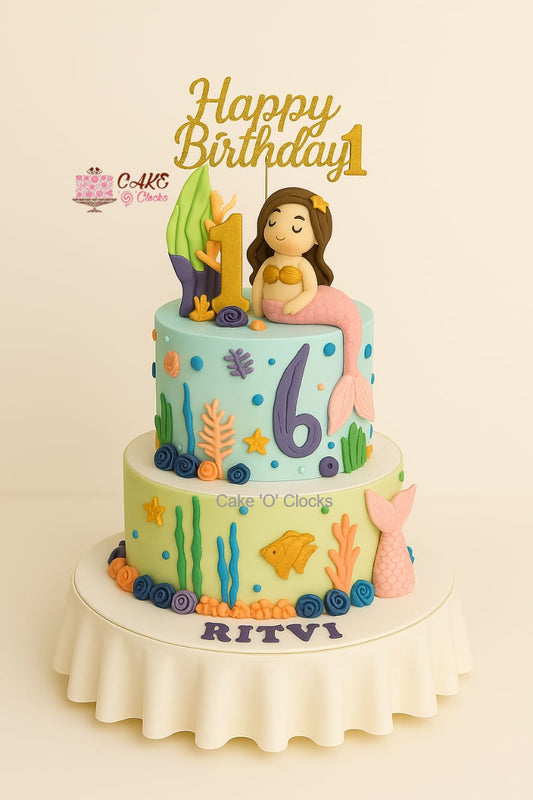 Mermaid Theme Birthday Cake