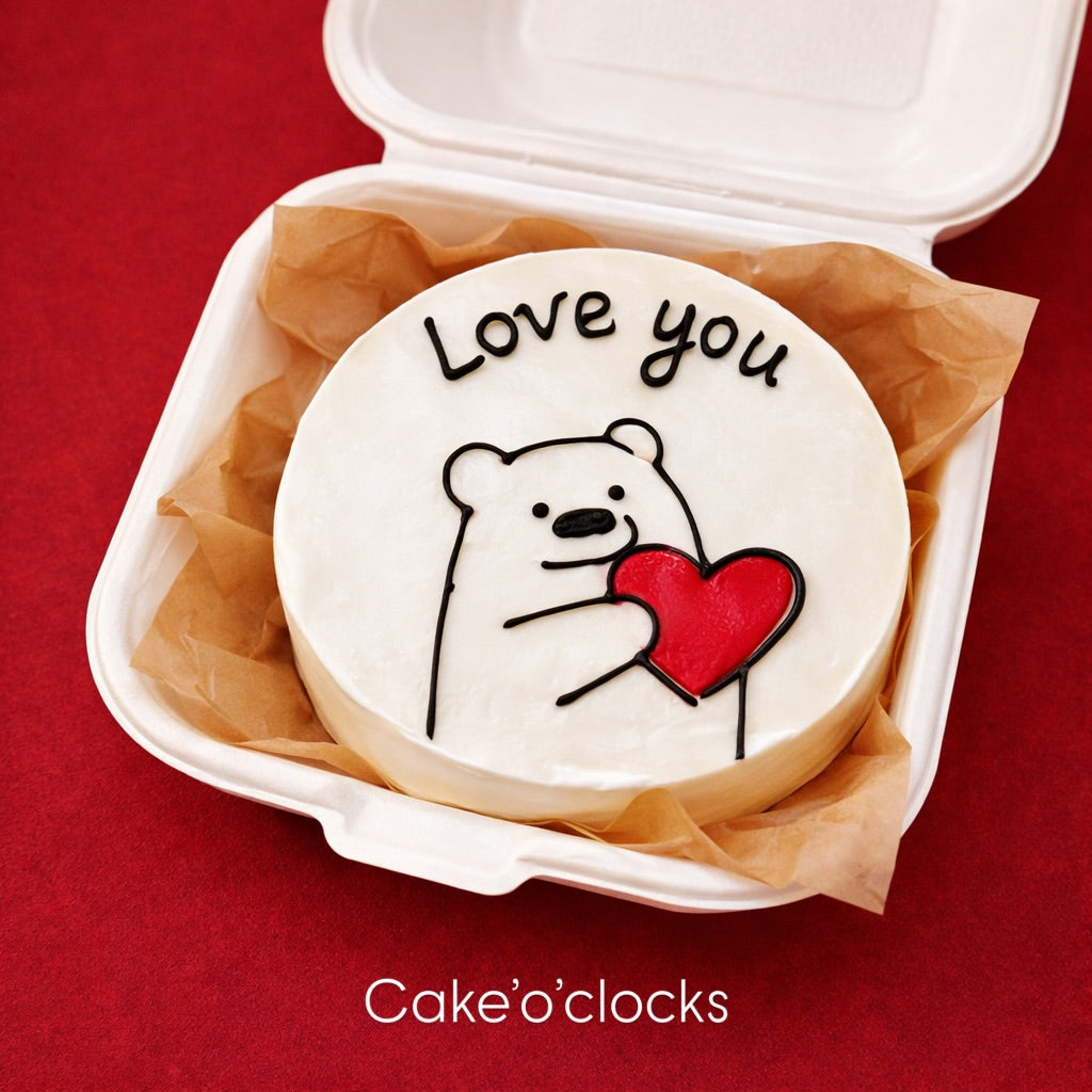 Love You Teddy Valentine Bento Cake