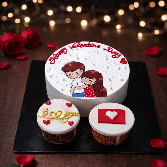 You & Me Valentine Cake
