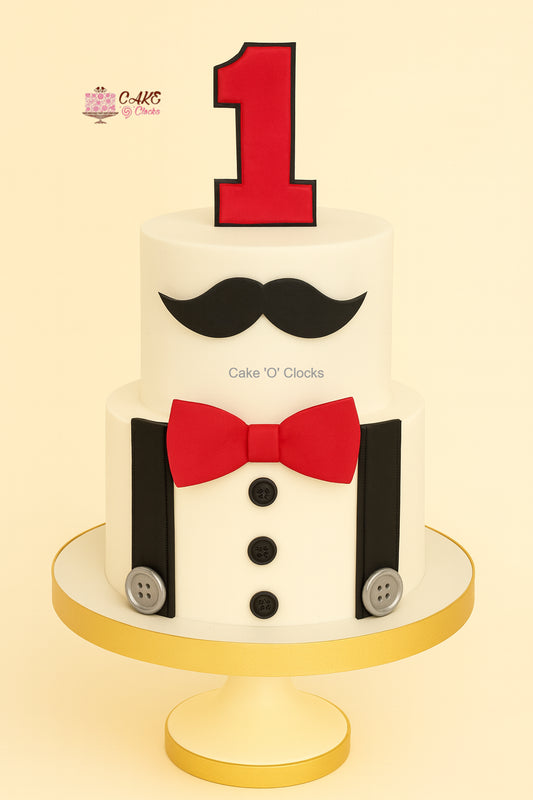 Gentleman Mustache First Birthday Cake