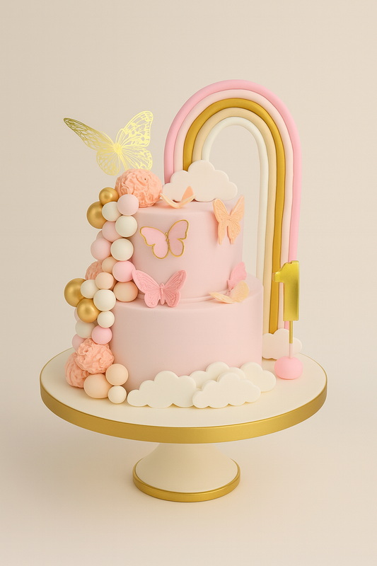 Rainbow Butterfly Birthday Cake