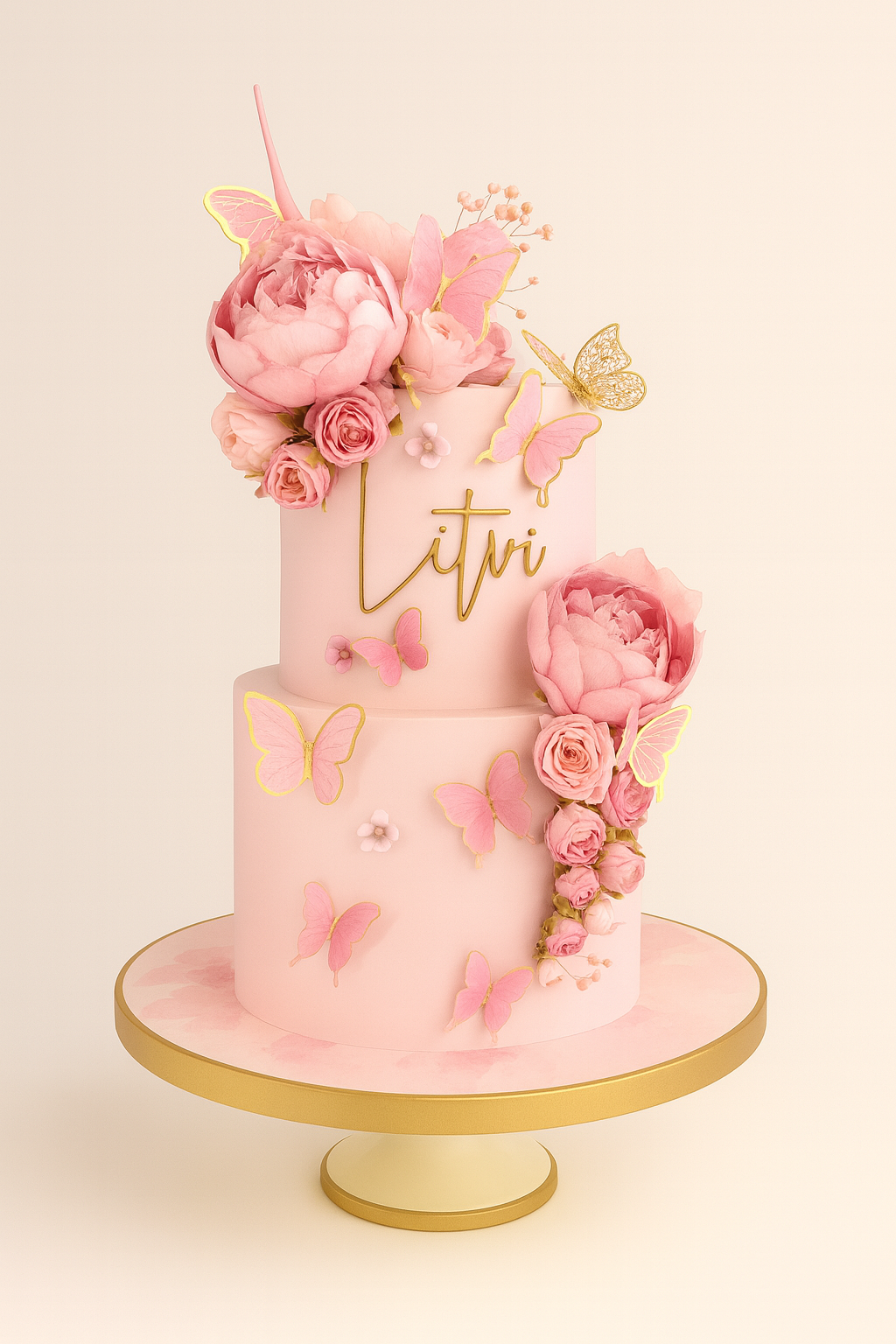 Pink Bloom Butterfly Cake