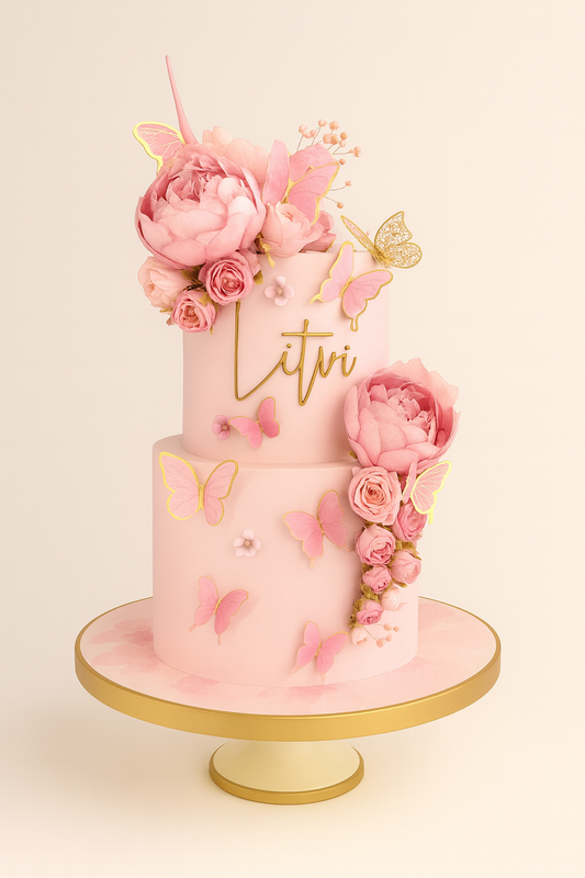 Pink Bloom Butterfly Cake