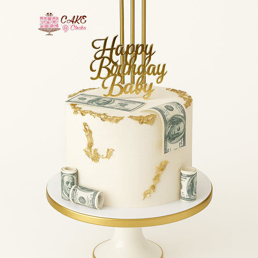 Luxury Money Roll Birthday Cake
