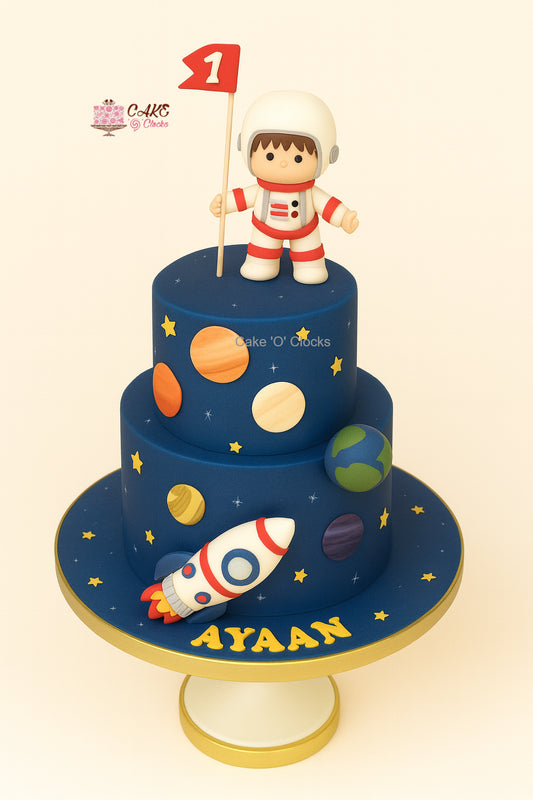 Cartoon Astronaut Space Cake