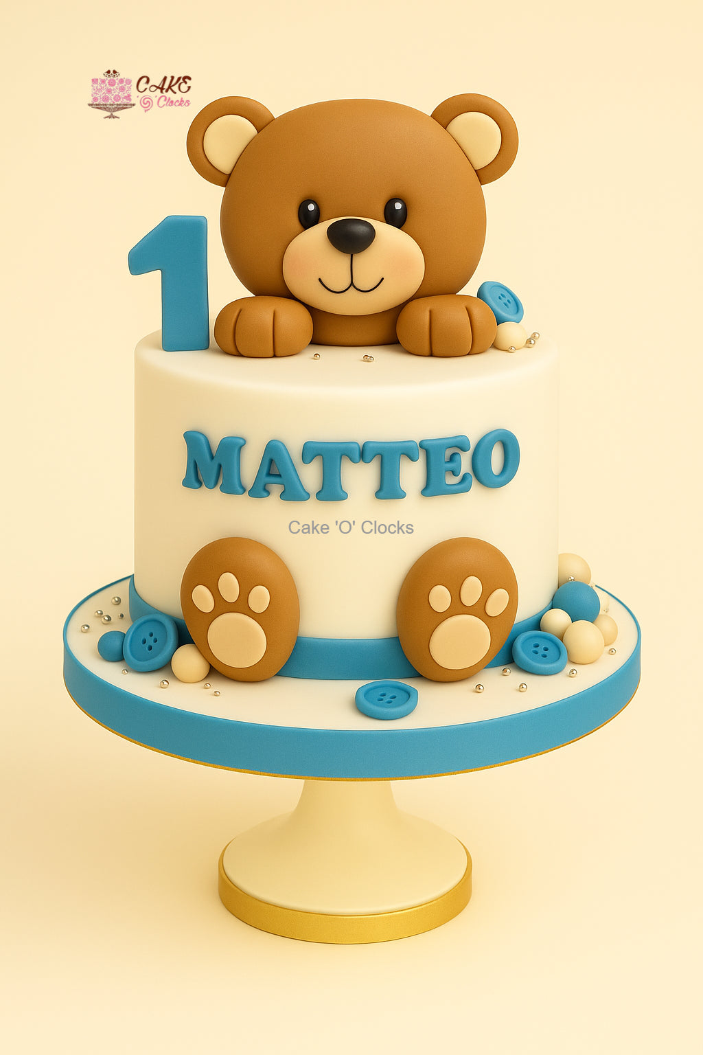 Teddy Bear 1st Birthday Cake