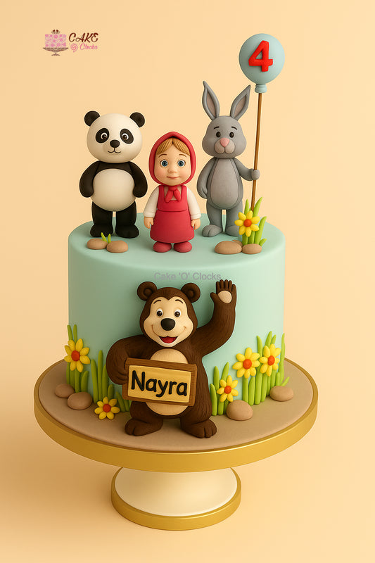 Masha’s Animal Friends Cake