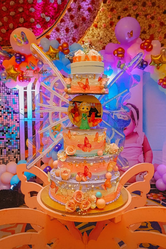 Pastel Butterfly Blossom Cake