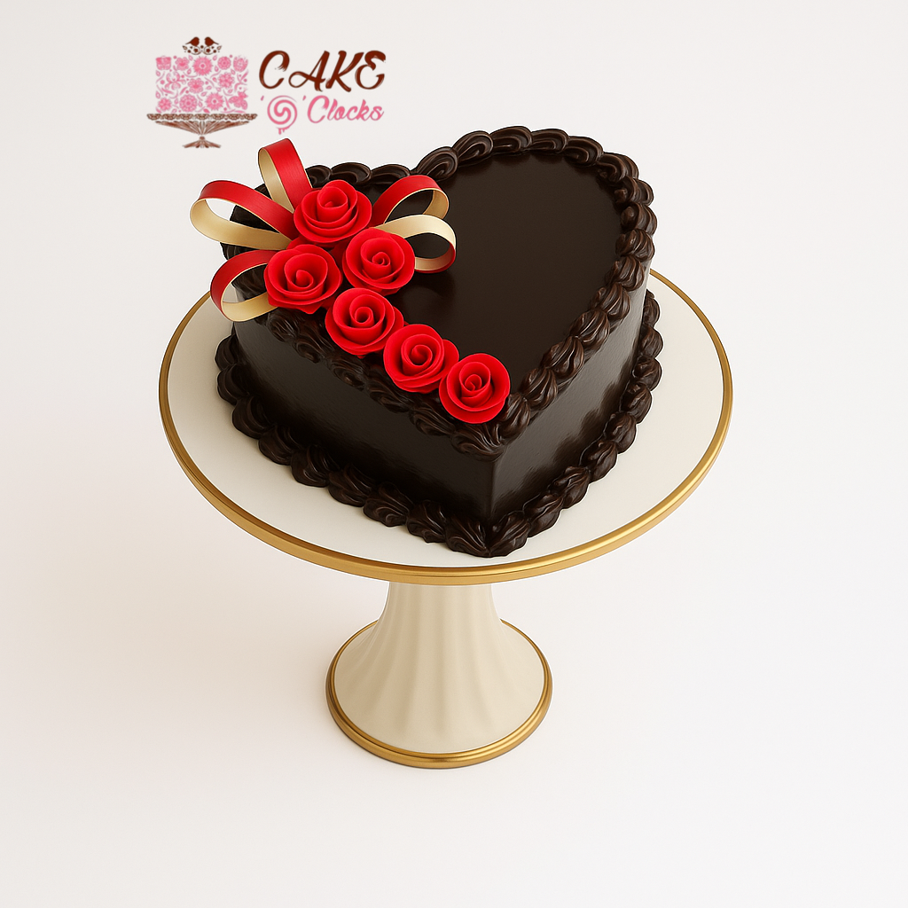 Heart Shape Chocolate Rose Cake