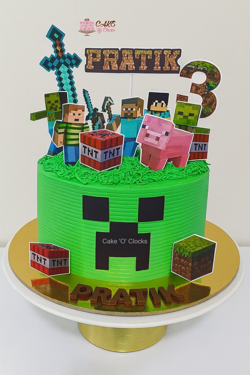 Minecraft Creeper Birthday Cake